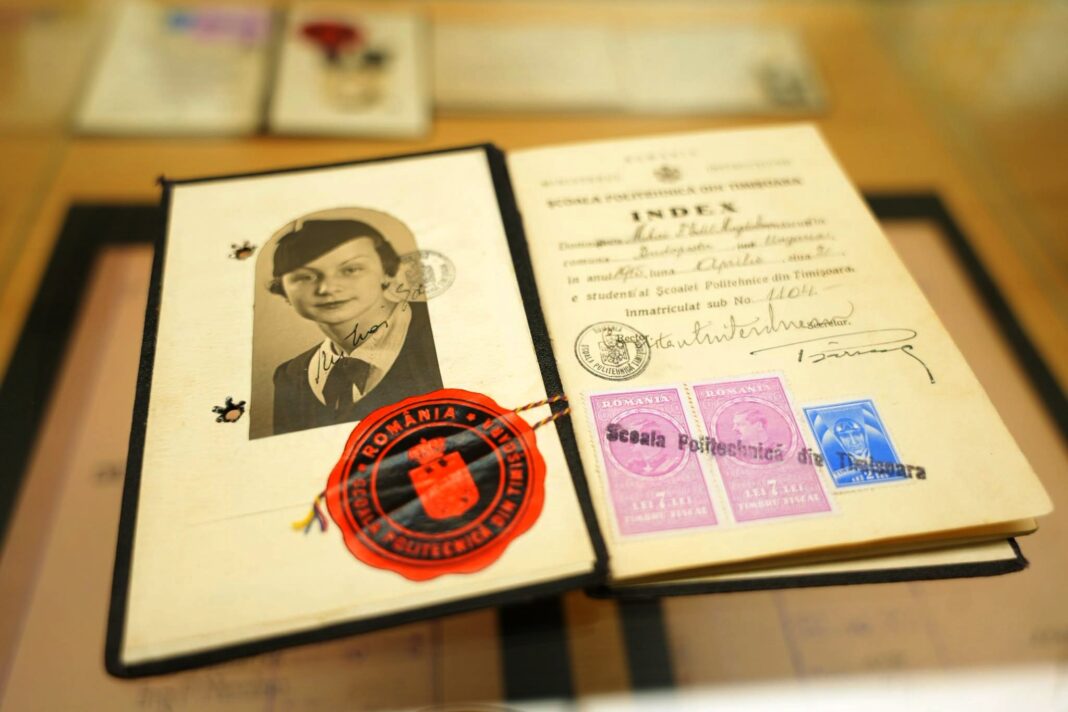 Carnet de student din 1931, donat Universității Politehnica Timișoara. A aparținut uneia dintre primele femei inginer din România
