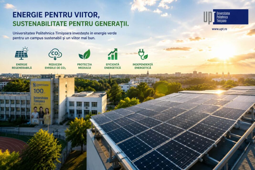 Universitatea Politehnica din Timișoara implementează sisteme fotovoltaice pentru autoconsum, finanțat prin Fondul pentru Modernizare, instrument financiar al Uniunii Europene